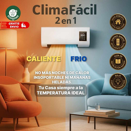 ClimaFácil 2 en 1 | ❄️ Aire Fresco en verano ☀️ | 🔥 Calor en invierno ❄️