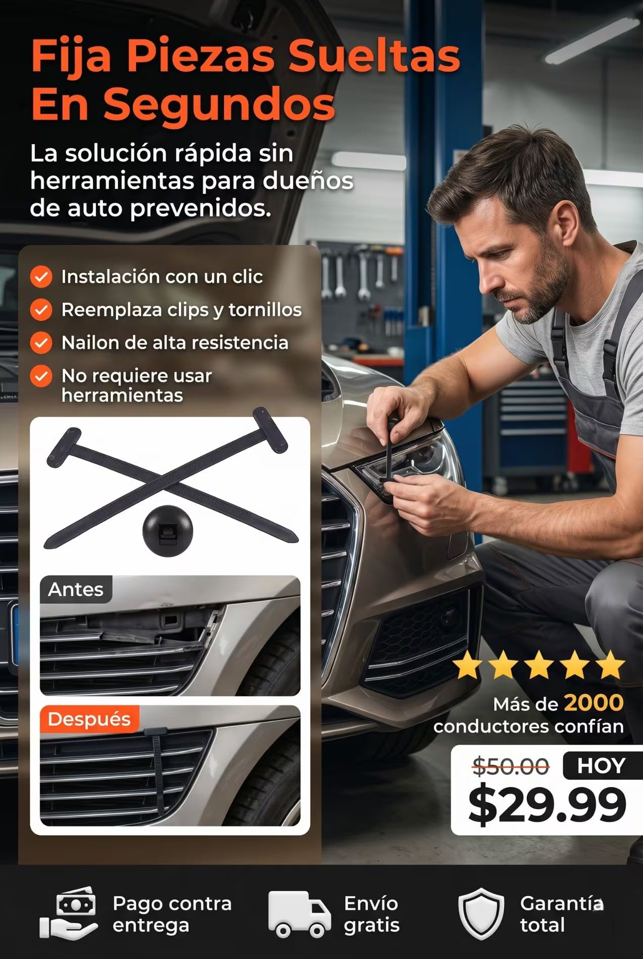 AutoBrida - "Fija todo, sin tornillos" (100 Piezas)